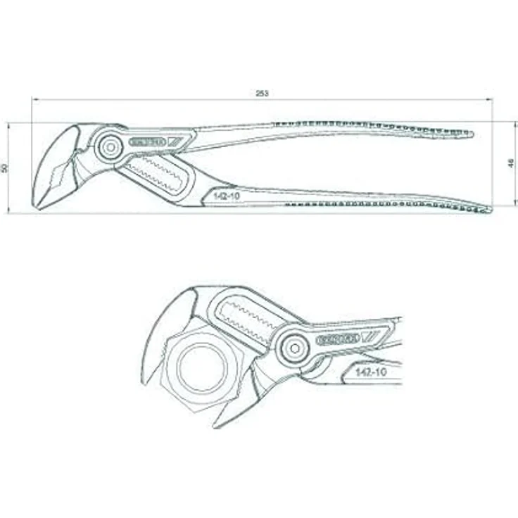 GEDORE SB 142 TL Universalzange 10'', 15-Fach verstellbar, Blau – Bild 3