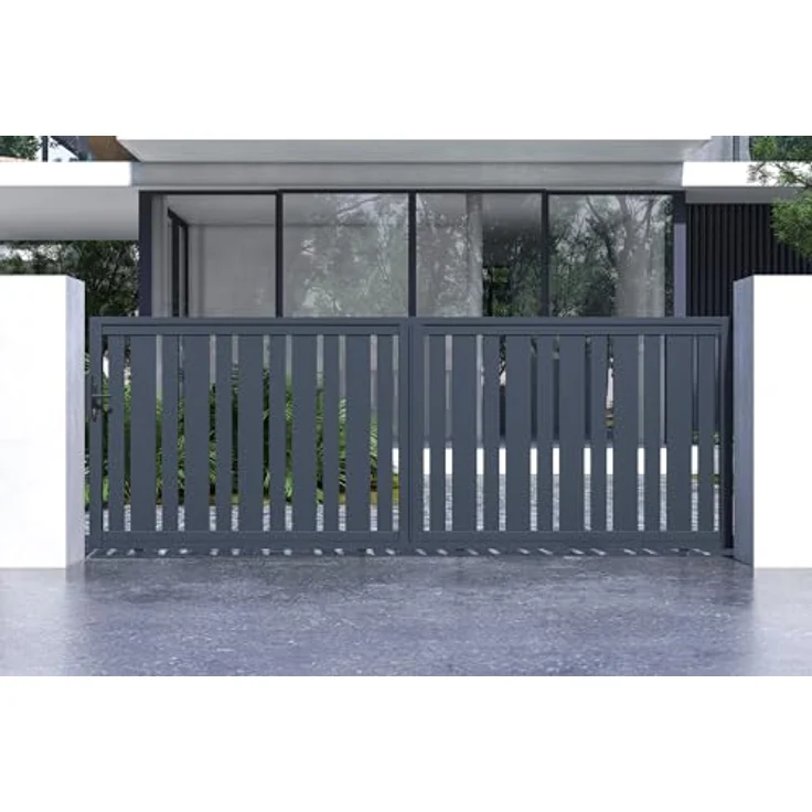 Casanoov Schiebetor VEYMONT, Aluminium 4m, H. 140cm, korrosionsbeständig, grau – Bild 3