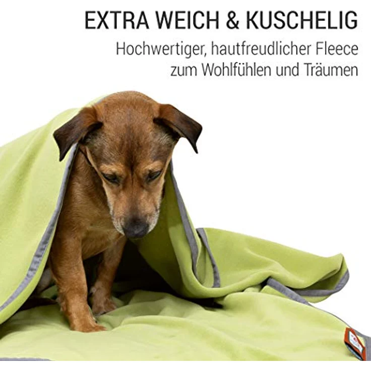 Doctor Bark | kuschelige Hundedecke waschbar bis 95°C, hygienische, weiche Fleecedecke für Sofa und Hundebett, Flauschige Haustierdecke - Made in Germany (L - 120x90 cm/Hellgrün) – Bild 3