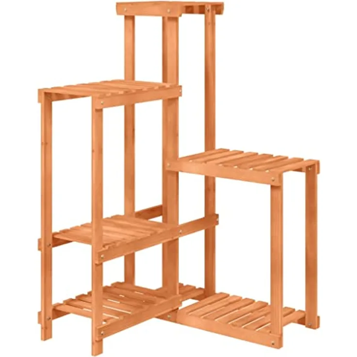 vidaXL Blumenständer, Pflanzständer 62,5x61,5x101,5 cm Massivholz Tanne, Retro-Design, Wandhalterung enthalten