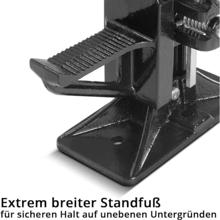 STAHLWERK Zahnstangenheber 48" 3t 104 cm Farm Jack Stockwinde Offroad Wagenheber, robust und vielseitig, gummiertem Griff und breitem Standfuß, in Schwarz – Bild 6