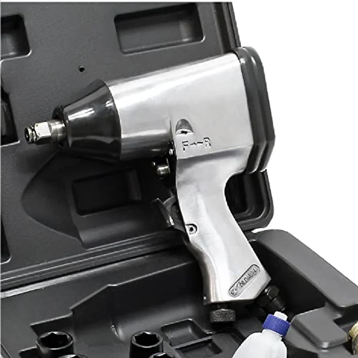 Wiltec Druckluft Schlagschrauber Set 17tlg 320Nm Luftdruck Schrauber ergonomischer Handgriff und vielseitiges Zubehör – Bild 2