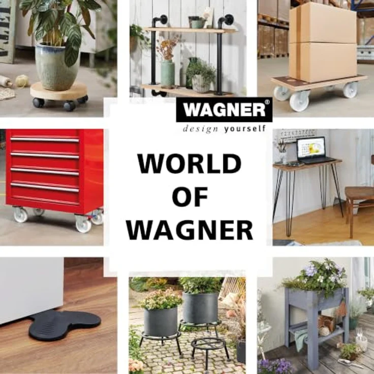 Wagner Multi Roller WPC GH0528, Pflanzenroller mit Ø 290 mm und Tragkraft 100 kg, grün – Bild 7