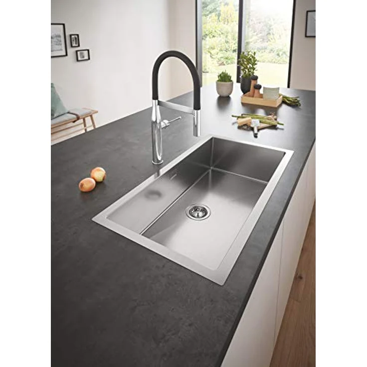 Grohe Essence Einhand Spültischbatterie mit Profibrause und Temperaturbegrenzer - Chrom – Bild 3