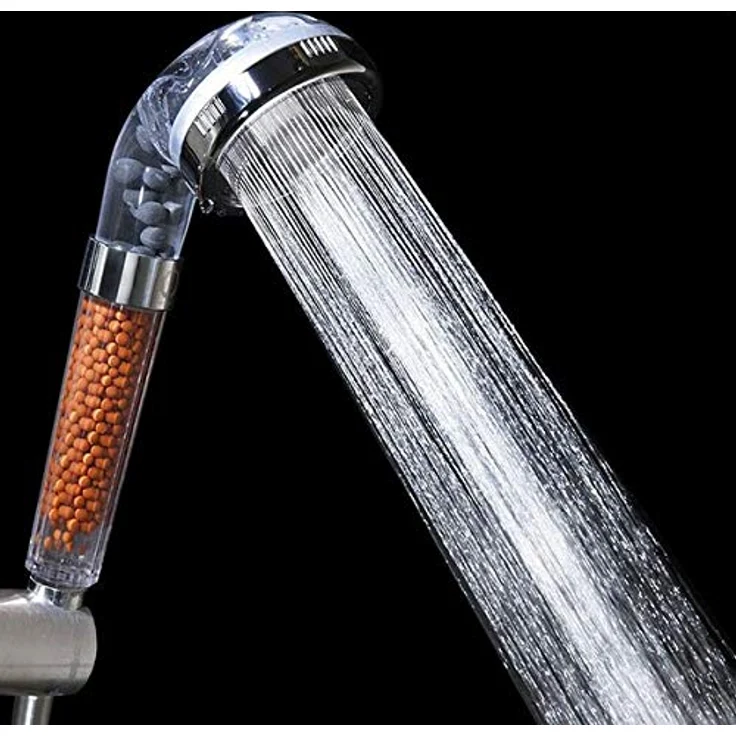 RHP Handbrause Handbrause Druck Wasserspar Duschkopf Lonic Filtration Duschbrause, 3 Strahlarten, 30% Wasserersparnis, Mineralsteine – Bild 2