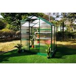 OUTFLEXX Gewächshaus mit pulverbeschichtetem Aluminiumgestell, grün, ca. 190 x 125 x 203 cm