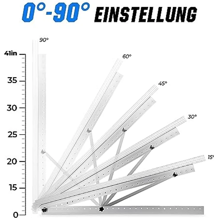 Rhein Beleuchtung Solarmodul Halterung, 114cm 2 Paar Solarpanel Halterung, Winkel Einstellbar 0-90°, für 100W-500W Solarpanel – Bild 4