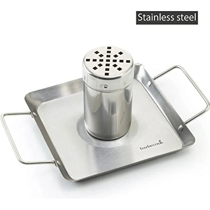 barbecook Ständer Halter Grill-Zubehör Hähnchen-Halterung matt mit Abtropf-Schale, Silber – Bild 4