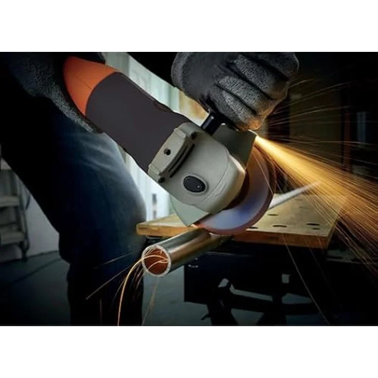 Black+Decker Winkelschleifer (mit 3-Positionen-Zusatzhandgriff, 1200 W, 125 mm, Nullspannungsschalter, Spindelarretierung, Sanftanlauf, rutschfester Gehäusegriff, zum Schleifen, Entrosten) KG1202K – Bild 6