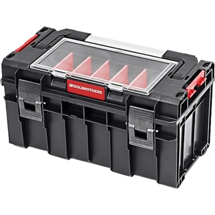 Tool Brothers RHINO L Werkzeugkoffer Handling+, stapelbar, 14 l, IP54, 450 x 260 x 240 mm, mit Organizer und verstellbaren Trennwänden
