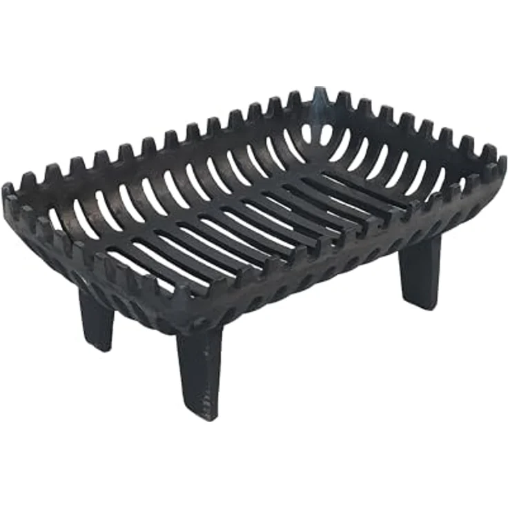 Relaxdays Kaminrost, Schwarz, Gusseisen, 42x16x28 cm, für Kaminöfen und Grillkamine – Bild 1