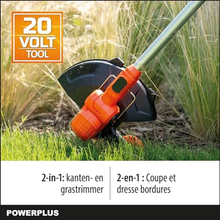 Powerplus Dual Power Garden Rasentrimmer POWDPG75421, kabellos, 20 V Akku, 9000 U/min, einklappbarer Holm, 260 mm Schnittbreite, inkl. Trimmfaden – Bild 3
