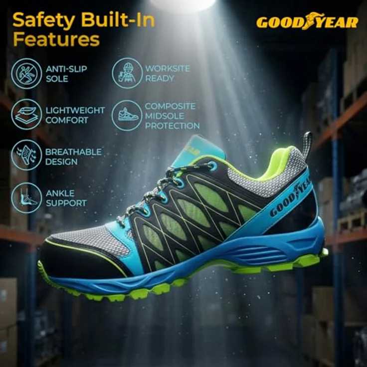 Goodyear GYSHU 1503 Arbeitsschuh, Sportlicher Sicherheitsschuh im Athletik-Design, blau – Bild 8