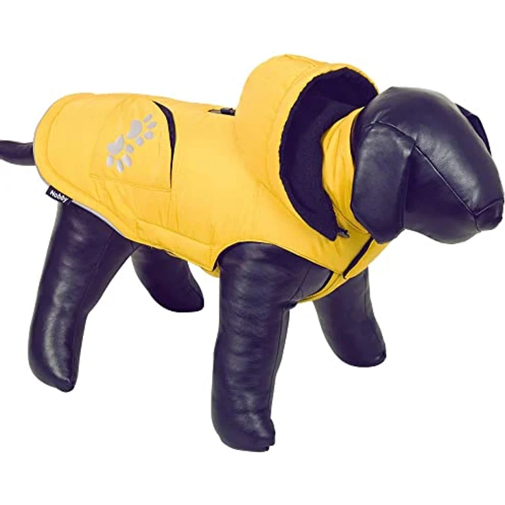 Nobby Hundemantel MARISHA, senf, wasser- und windabweisend mit reflektierenden Applikationen, 20 cm – Bild 1