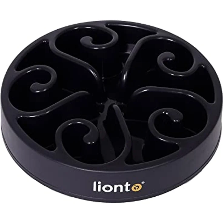 lionto Hundenapf Antischlingnapf Fressnapf rutschfest Katzennapf Anti-Schling-Hundenapf Futternapf, 30x5,5 cm schwarz – Bild 1