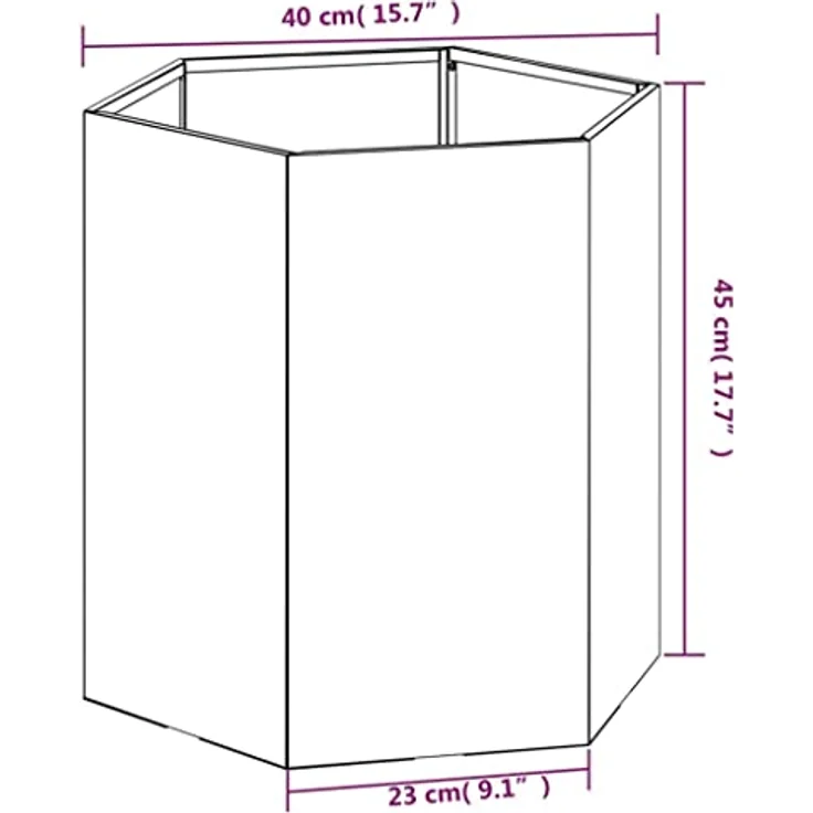 vidaXL Pflanzkübel, Pflanzkasten Cortenstahl, rostig, 40x40x45 cm, wetterfest und korrosionsbeständig – Bild 3