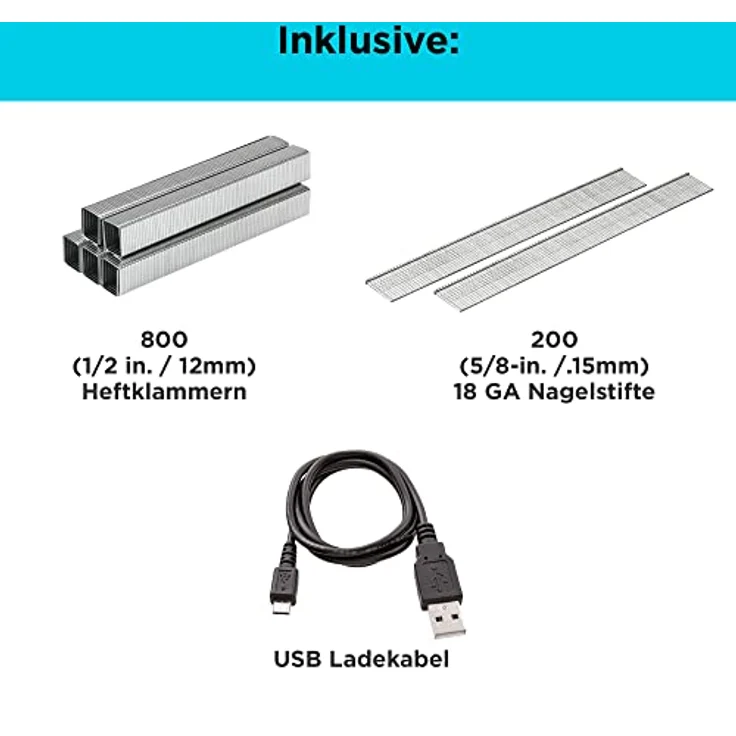 Stanley by Black & Decker BCN115 Akku-Tacker, 3,6V mit elektrischem Auslöser, inklusive USB-C-Ladefunktion, kompakt und leicht – Bild 2