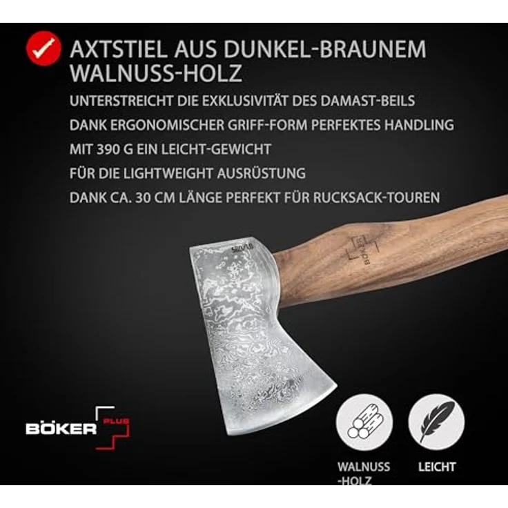 Böker Plus Axt Böker Plus Appalachian Axe Damast mit Klingenschutz, 390 g, Braun – Bild 4