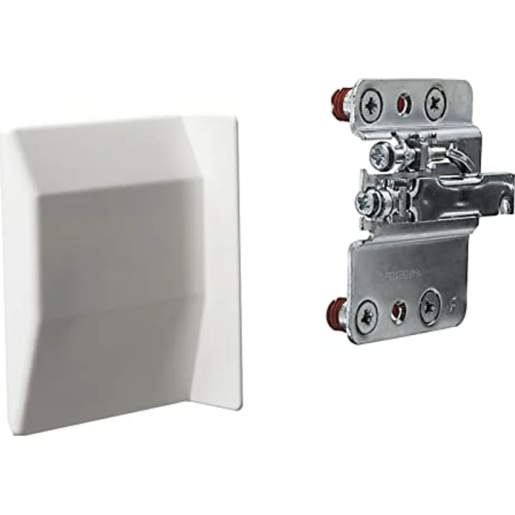 SO-TECH® Unterschrank Schrankträger Schrankhalter | Tragkraft 240 kg | Stahl verzinkt | Abdeckkappe: weiß | höhen- und tiefenverstellbar | Aufhänger: Anschlag (links) | mit vormontierten Spreizdübeln