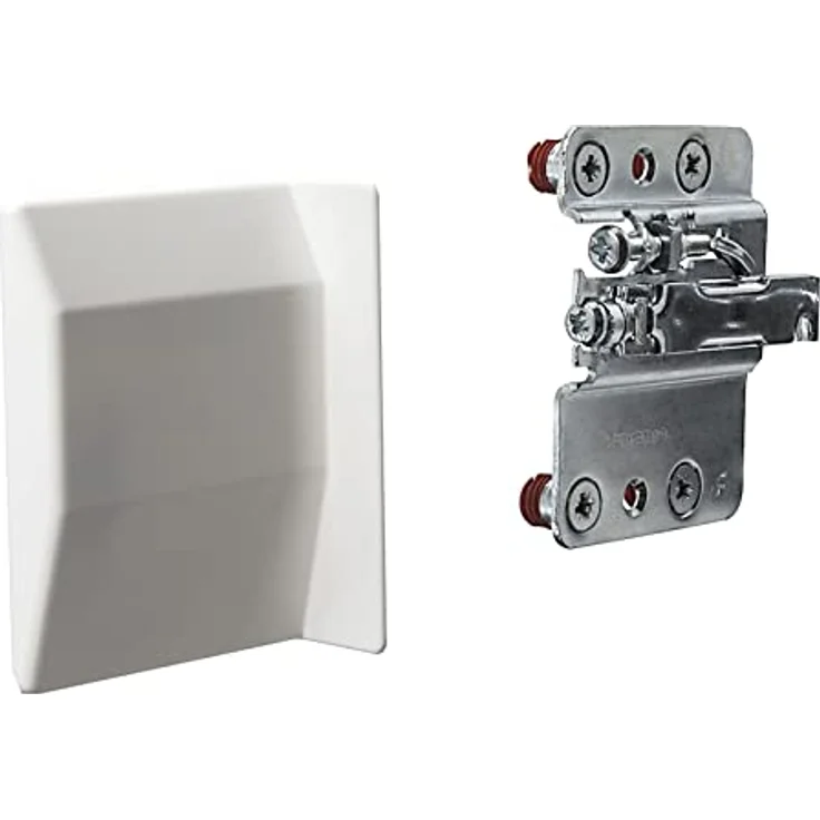 SO-TECH® Unterschrank Schrankträger Schrankhalter | Tragkraft 240 kg | Stahl verzinkt | Abdeckkappe: weiß | höhen- und tiefenverstellbar | Aufhänger: Anschlag (links) | mit vormontierten Spreizdübeln – Bild 1