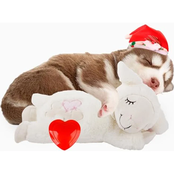 ALL FOR PAWS Little Buddy Heart Beat Sheep Dog Plüschtier für Welpen Verhaltenstraining Angstlinderung Schlafhilfe für Haustiere – Bild 1