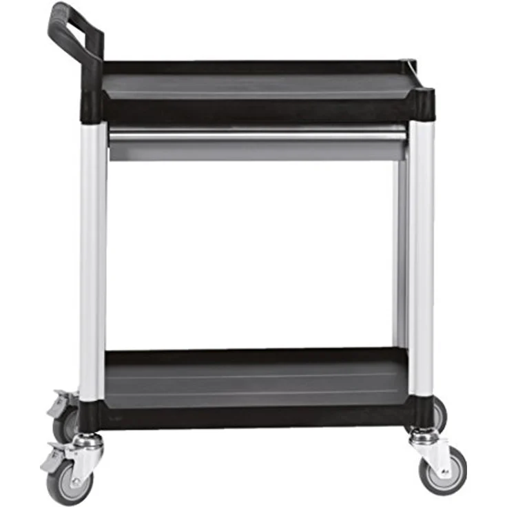 KS Tools Werkzeugwagen + Montagewagen 800.0020, stabile Kunststoffausführung mit schraubenloser Konstruktion, Aluminium-Säulen, mobile Handhabung mit Lenk- und feststehenden Rollen – Bild 4