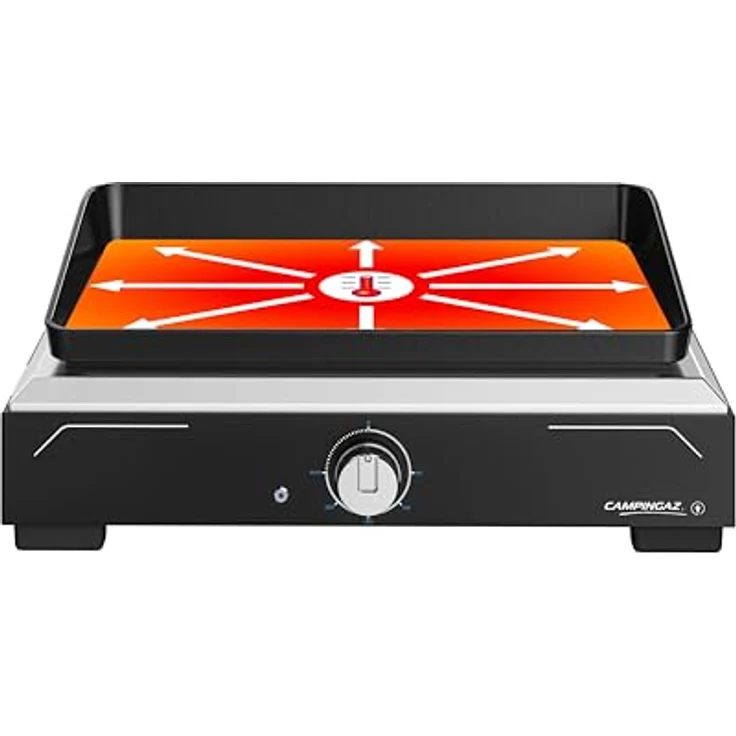 Campingaz Plancha Electric 1 XD | Elektrogrill Indoor & Outdoor | Plancha-Teppanyaki-Grillplatte | Tragbarer Balkongrill | Antihaftbeschichtung | Gusseisen | Leistung 2500 W | Schwarz – Bild 5