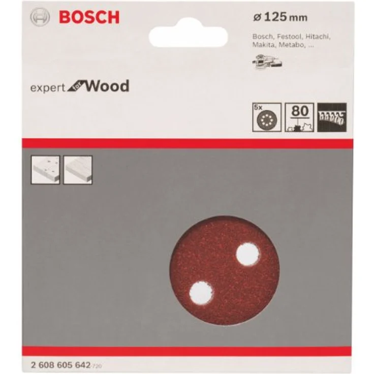 Bosch Professional Schleifblatt für Exzenterschleifer Holz und Farbe (5 Stück, Ø 125 mm, Körnung 80, C430) - Preisvergleich – Bild 2