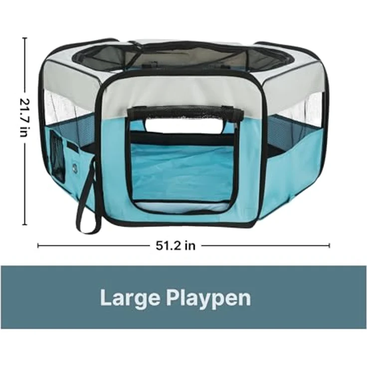 Trixie Freilauf für Kaninchen und Welpen ø 130 × 55 cm, blau-grau – Bild 3