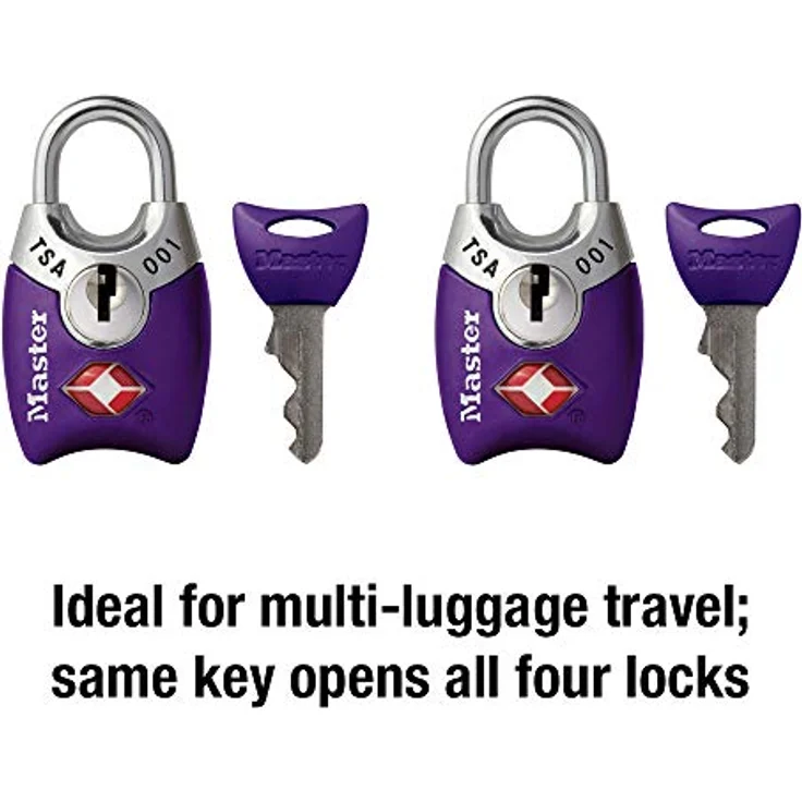 Master Lock 4689T TSA zugelassenes Schloss mit Schlüssel, 2 Stück, Farben können variieren – Bild 4