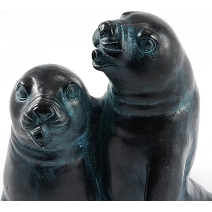 Esotec Wasserspeierfigur Seehunde-Paar, wetterfeste Teichstatue aus Polyresin, inklusive Silikonschlauch, 260 x 160 x 220 mm – Bild 5