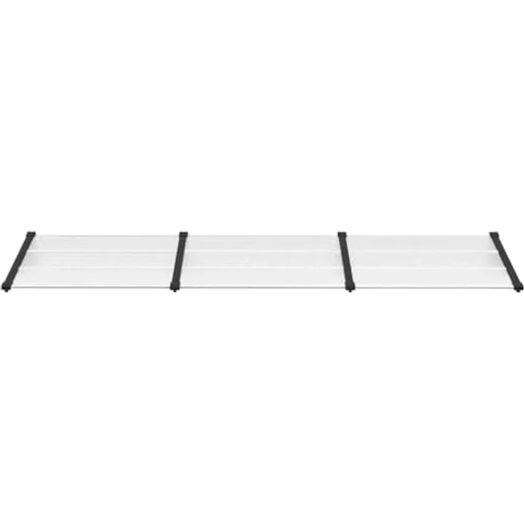 vidaXL Türvordach Schwarz und Transparent 297,5x90 cm Polycarbonat, Wetterfest und Korrosionsbeständig – Bild 6