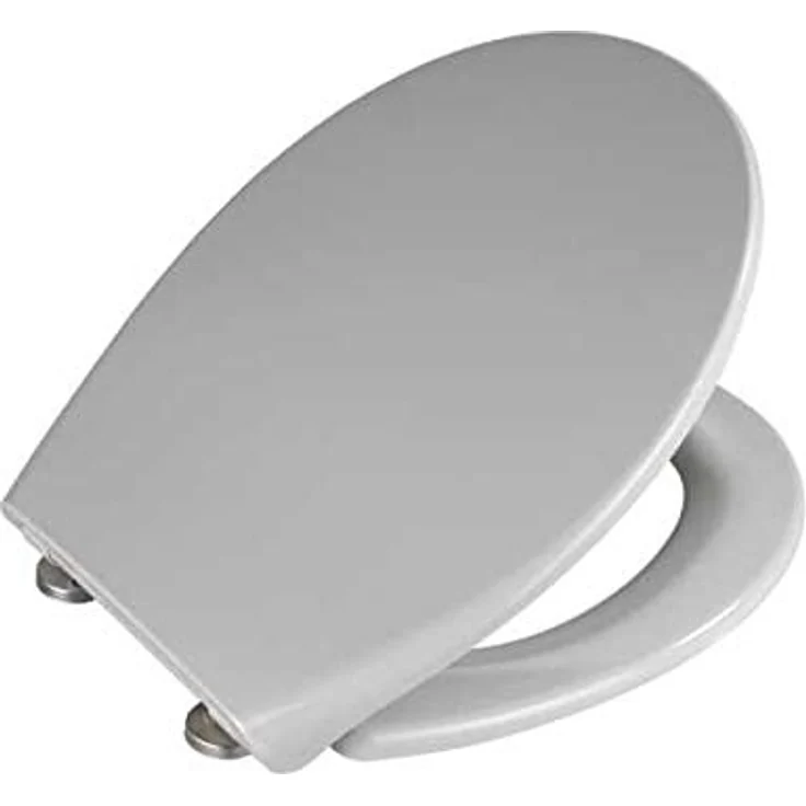 Wenko WC-Sitz Samos Easy Close, Duroplast grau mit 1-Knopf Fix-Clip und integrierter Absenkautomatik – Bild 3