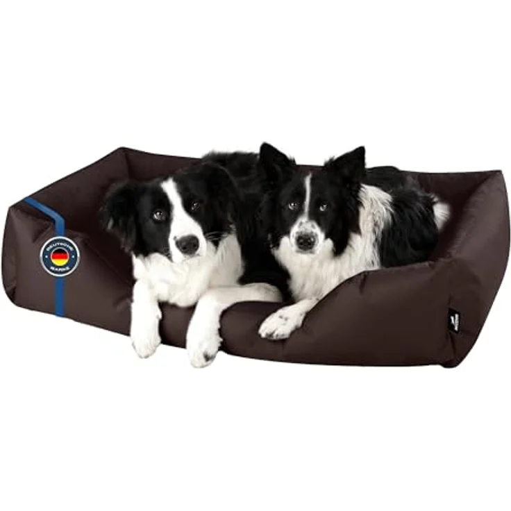 BedDog Hundebett ZARA, Hundekissen mit abziehbaren waschbaren Bezug, Hundekorb, Hundesofa, für große Hunde, XXL, Cordura und Microfaser-Velours, grau – Bild 1
