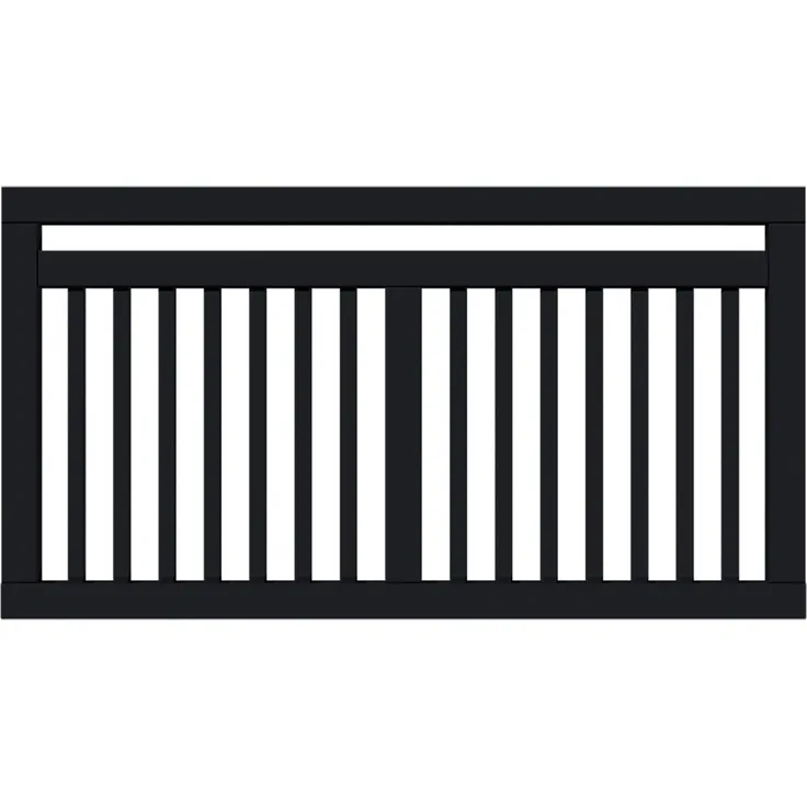 Plus Zaun Linea, klassischer Vorgartenzaun 150 x 80 cm aus FSC®-zertifiziertem Holz, Schwarz RAL 9005