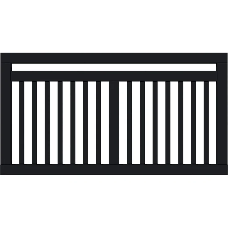 Plus Zaun Linea, klassischer Vorgartenzaun 150 x 80 cm aus FSC®-zertifiziertem Holz, Schwarz RAL 9005