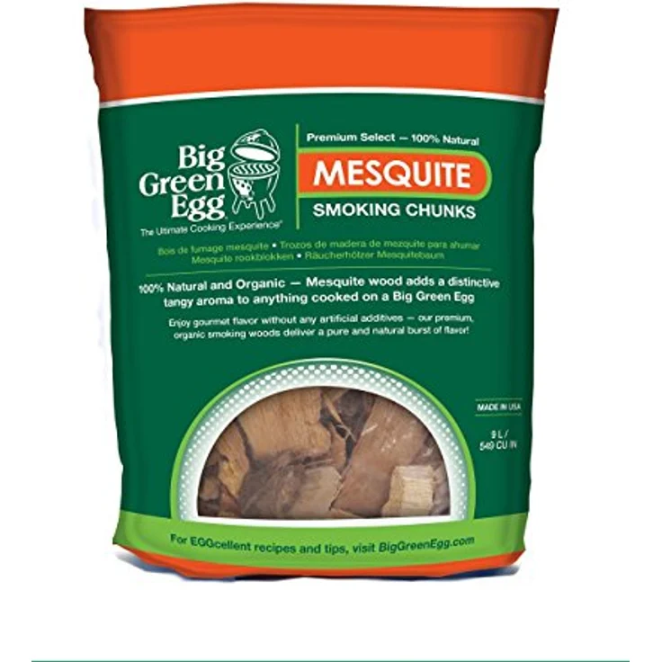 Big Green Egg Mesquite Rauchen Chunks, 2,27 kg Räucherhölzer für intensiven Smokey Geschmack, grün, 38 x 25 x 10 cm – Bild 1