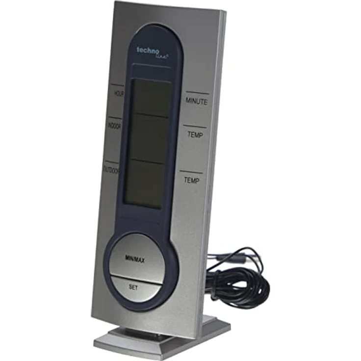 Technoline Wetterstation WS 7033, mit Kabelsonde, Uhrzeitanzeige und Innen- sowie Außentemperaturanzeige, zeitloses Design – Bild 3