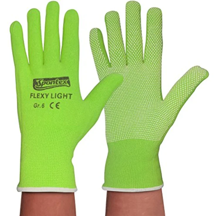 Spontex Flexy Light, flexible Damenhandschuhe für Garten- und Hobbyarbeiten, mit Anti-Rutsch-Noppen, aus Textilstrick, Größe M, 1 Paar – Bild 6