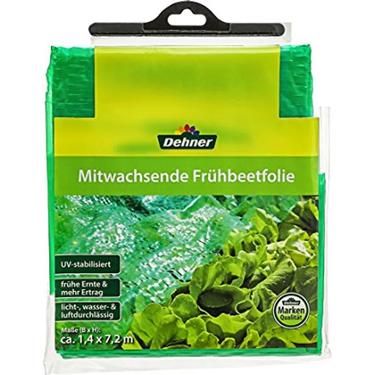 Dehner Frühbeetfolie mitwachsend, ca. 7.2 x 1.4 m, Kunststoff, grün