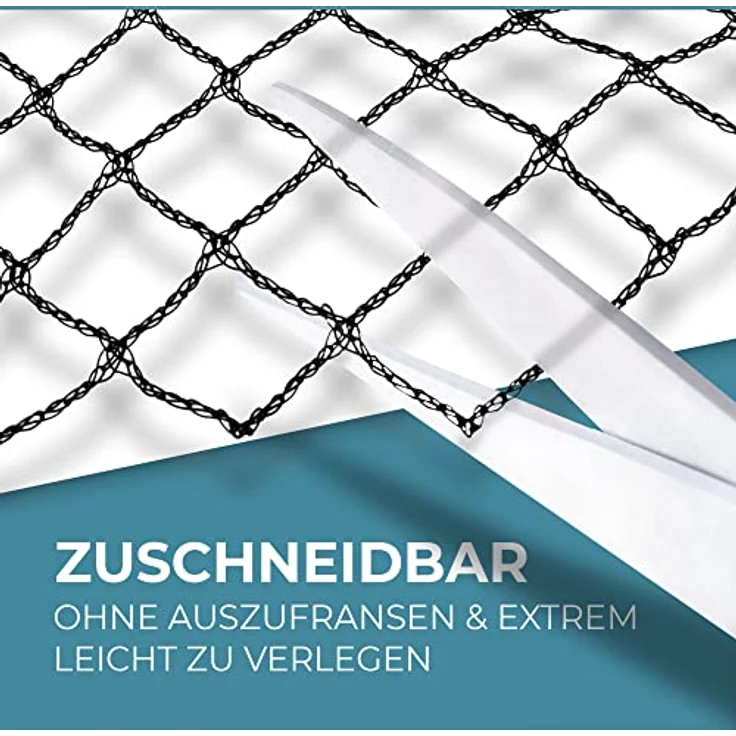 Xcelenze Teichnetz 4x10m, feinmaschig (18x18mm), robust, witterungs- & UV-beständig, Schwarz | Vogelnetz, Laubnetz, Obstbaumnetz, Taubennetz, geeignet für Garten & Balkon – Bild 4
