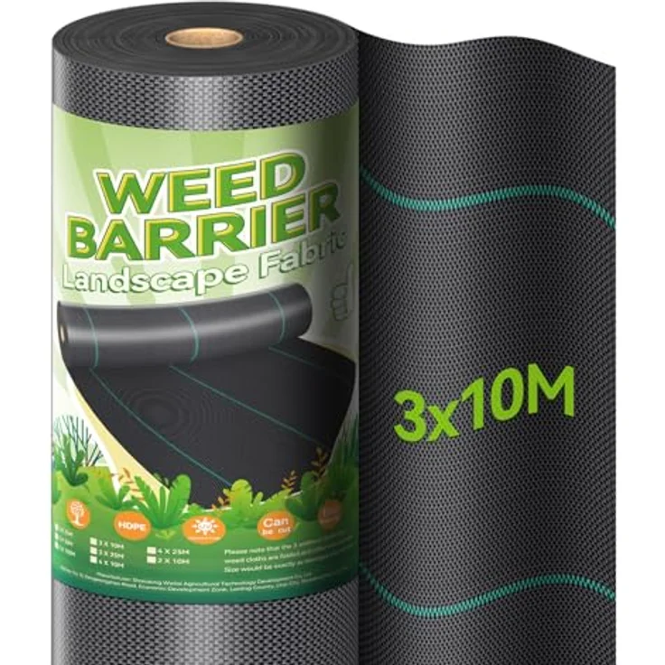 iropro Unkrautvlies Gartenvlies 3m x 10m, 30m² Wasserdurchlässige Unkrautfolie, Reißfestes Gewebe 90g/m² mit hoher UV-Stabilisierung und Anti-Reppousse – Bild 1