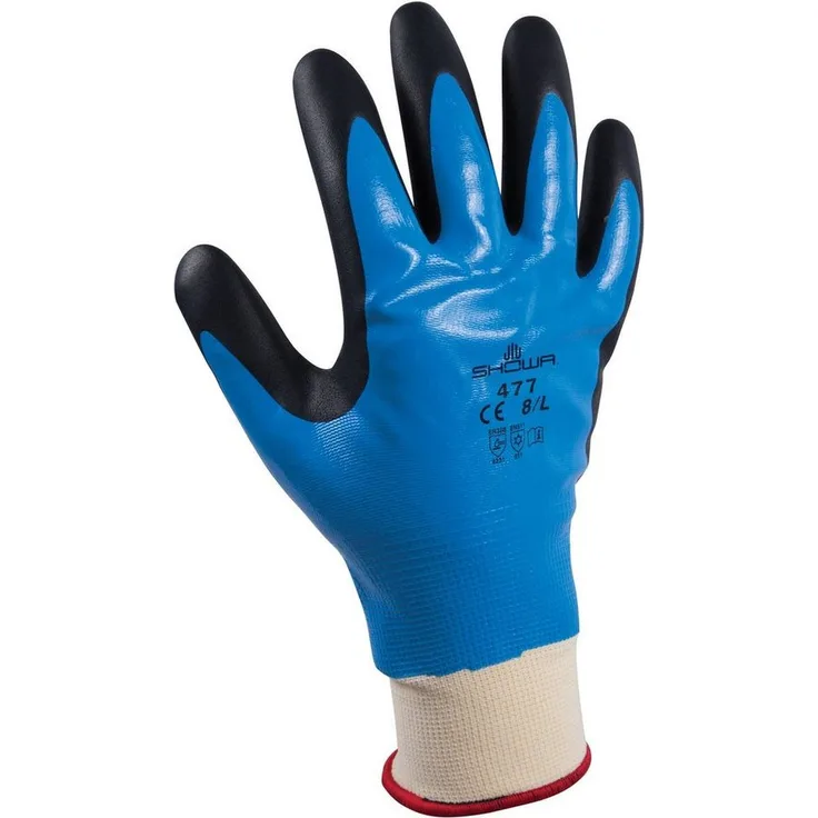 Showa Montagehandschuh Winter 477-9, Isolierender Arbeitshandschuh mit Nitril-Beschichtung, XL