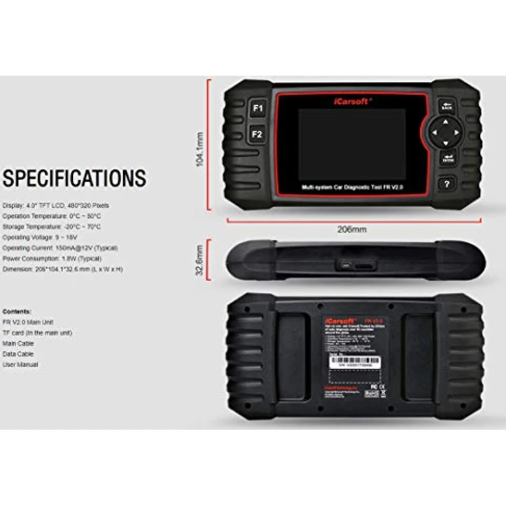 Icarsoft OBD II Diagnosetool FR V2.0 icfrv2 Passend für (Auto-Marke): Universal uneingeschränkt 1St. – Bild 6