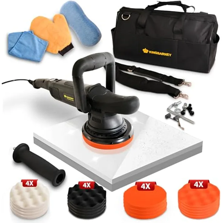 Duke-Handel Exzenter-Poliermaschine 810 W, 15mm Hub, 4800 max. U-min, ohne Akku und Ladegerät, Poliermaschine für Rechts- und Linkshänder, 6m Kabel, 7-stufige Geschwindigkeitsregelung