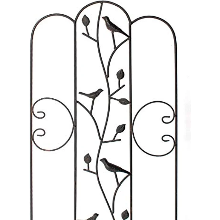 DanDiBo Rankhilfe Metall mit Vögel Blumengitter 110 cm Freistehend Rankgitter 1858 Steckzaun Kletterhilfe Zaun – Bild 3