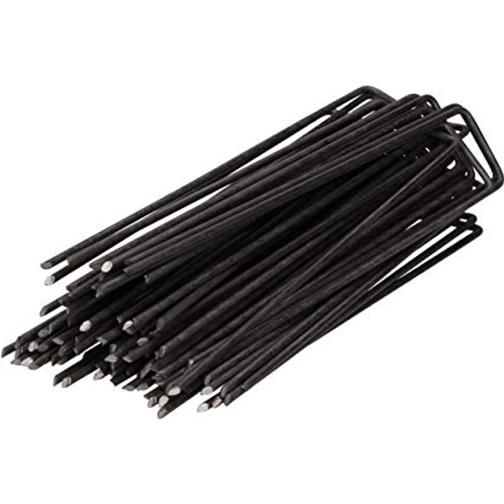 GARDENIX 50 Stück IronPEG Erdanker aus Stahldraht 200 x 30mm - Ø 3mm zur Sicherung von Unkrautvlies, Netzen, Bodenplanen, Maschendraht – Bild 2