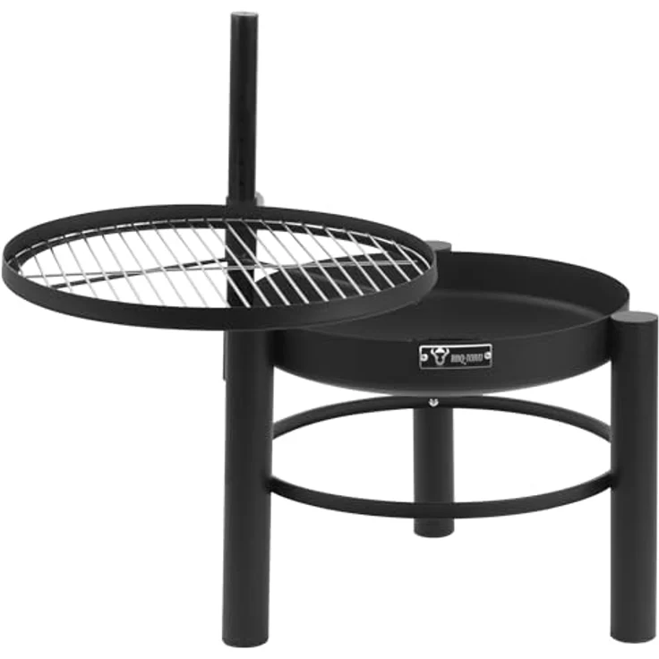 BBQ-Toro Feuerschale mit Grillrost Ø 50 cm, Höhenverstellbarer 2in1 Feuerkorb, mobile Feuerstelle aus hitzebeständigem Stahl, ideal für Garten und Terrasse – Bild 5