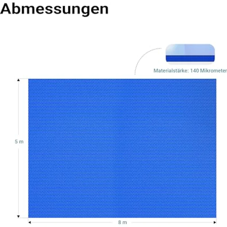 Pool Solarfolie 5x8m blau Poolabdeckung Solarplane Poolheizung – Bild 5