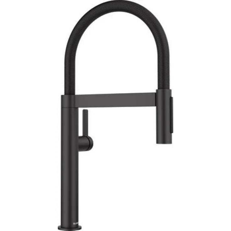 Blanco CULINA-S II MINI, Küchenarmatur schwarz matt, Hochdruck mit flexibler Handbrause und 180° schwenkbarem Auslauf – Bild 1